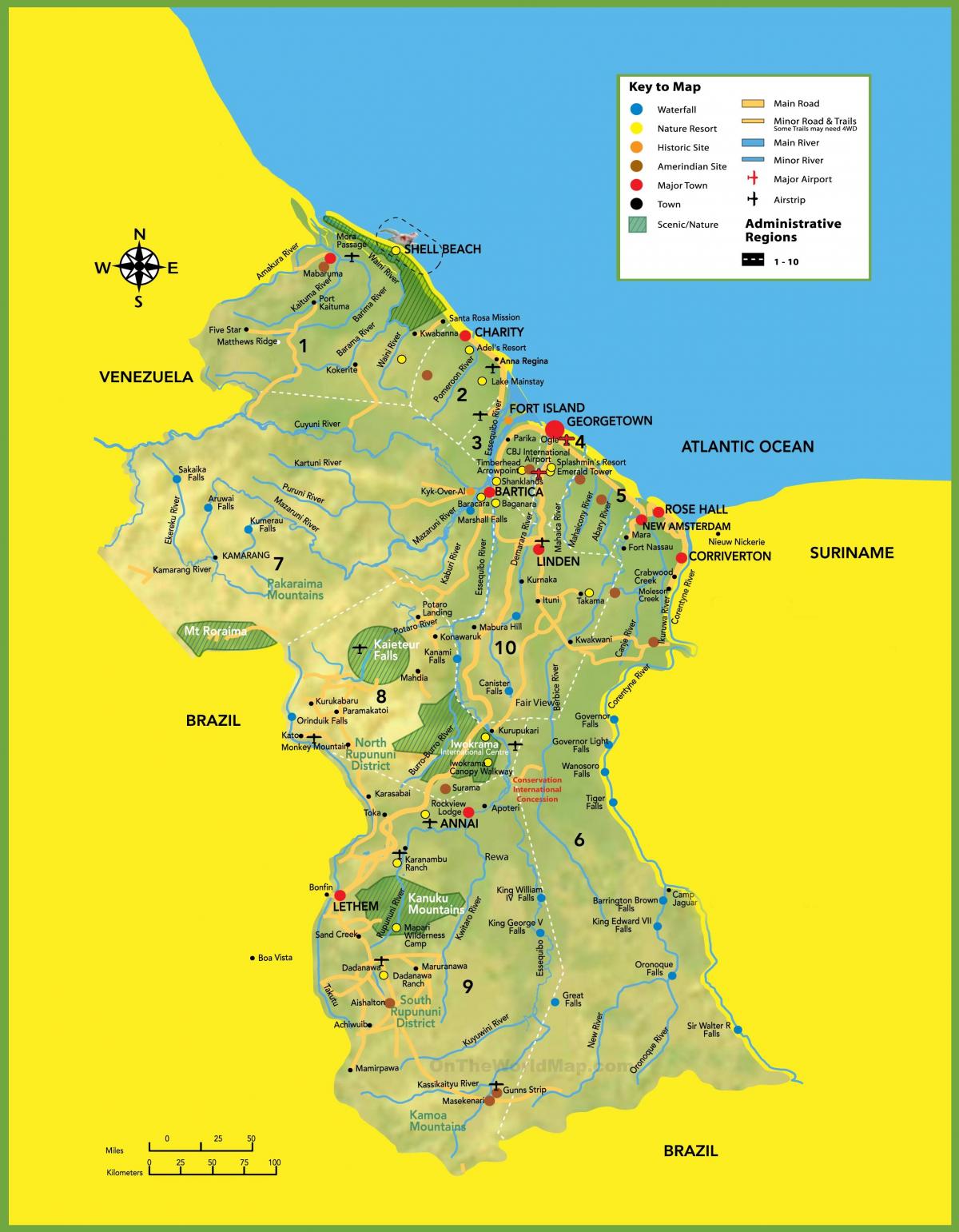 karte attēlu Gviānas