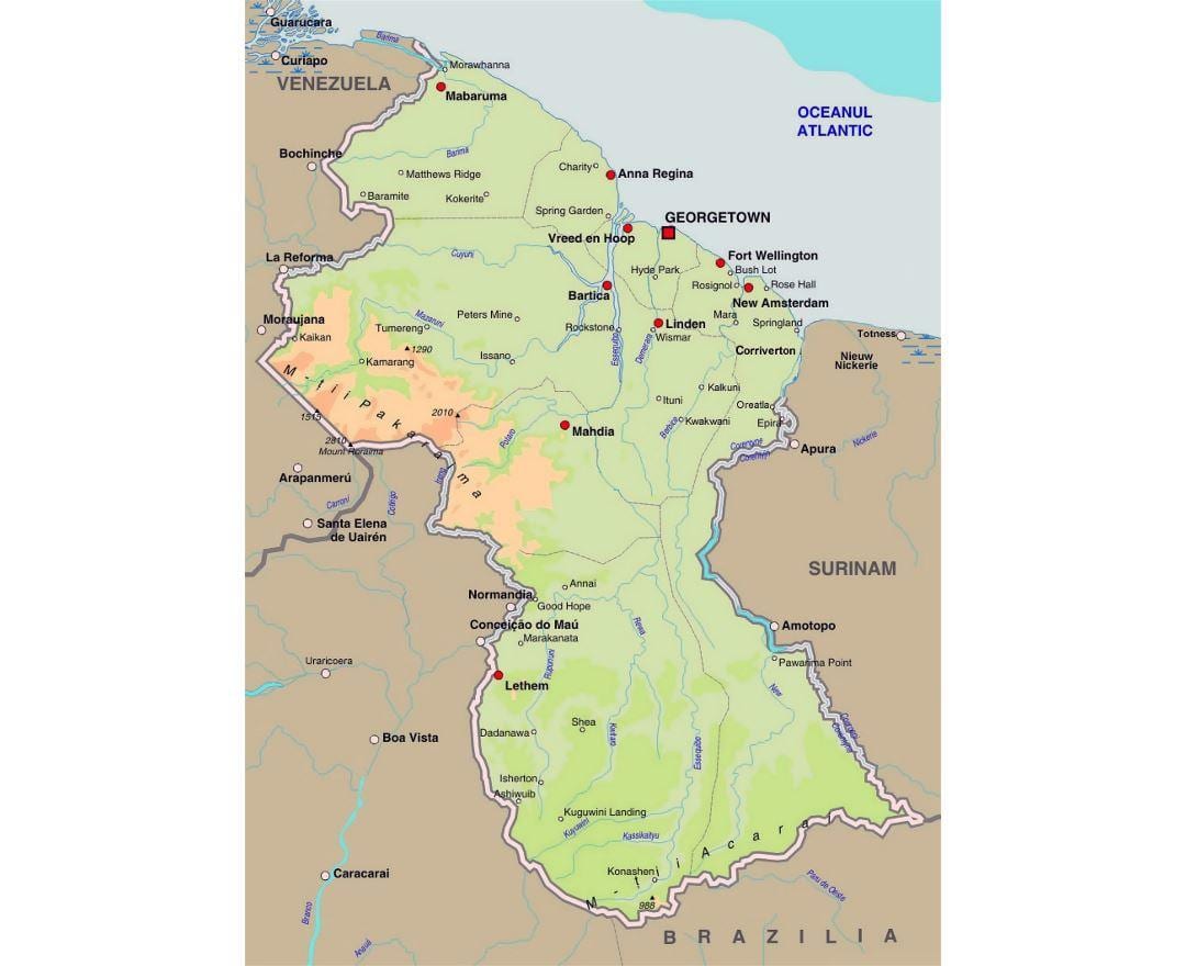 karte Gajāna parādot pilsētu