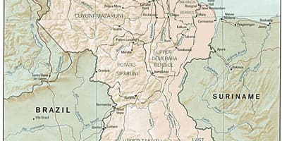 Karte amerindian apmetnes Gajānā